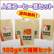 【送料無料】人気珈琲豆セット100g×5種類 合計500g