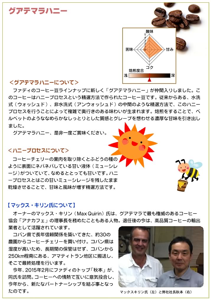 グアテマラハニー サンクリストバル ハニープロセス精製　100g