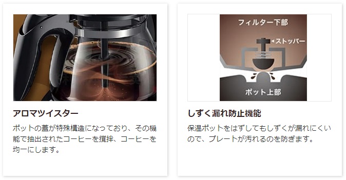 メリタ　コーヒーメーカー ツイスト ジェットブラック 5杯用SCG58-3-B