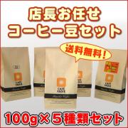 【送料無料】 店長お任せコーヒー豆セット 100g×5 合計500g