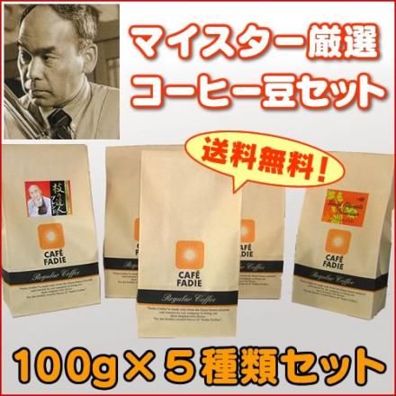 【送料無料】 マイスター厳選コーヒー豆セット 100g×5 合計500g