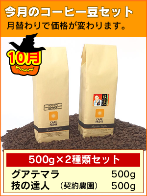 今月のコーヒー豆セット1kg