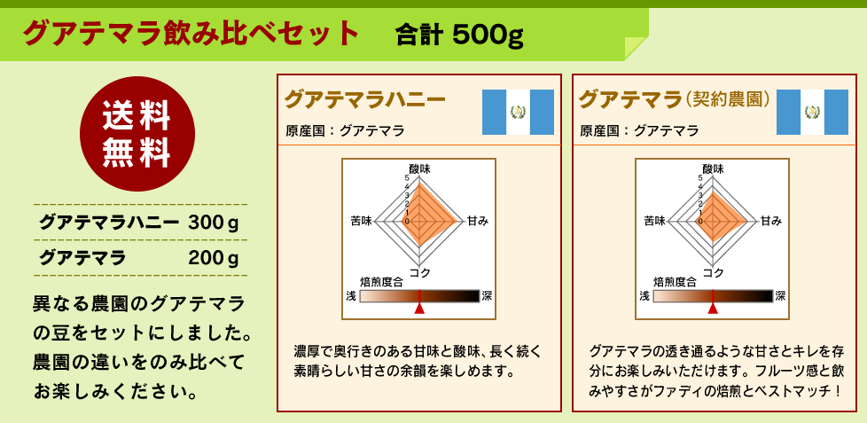 グアテマラ飲み比べセット　200ｇ×2