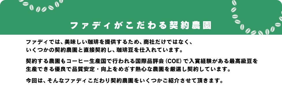 ファディがこだわる契約農園