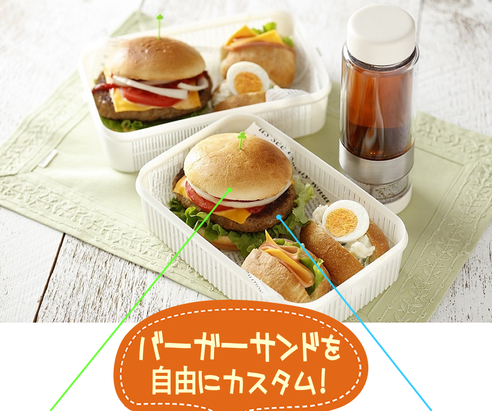 バーガーサンドを自由にカスタム！